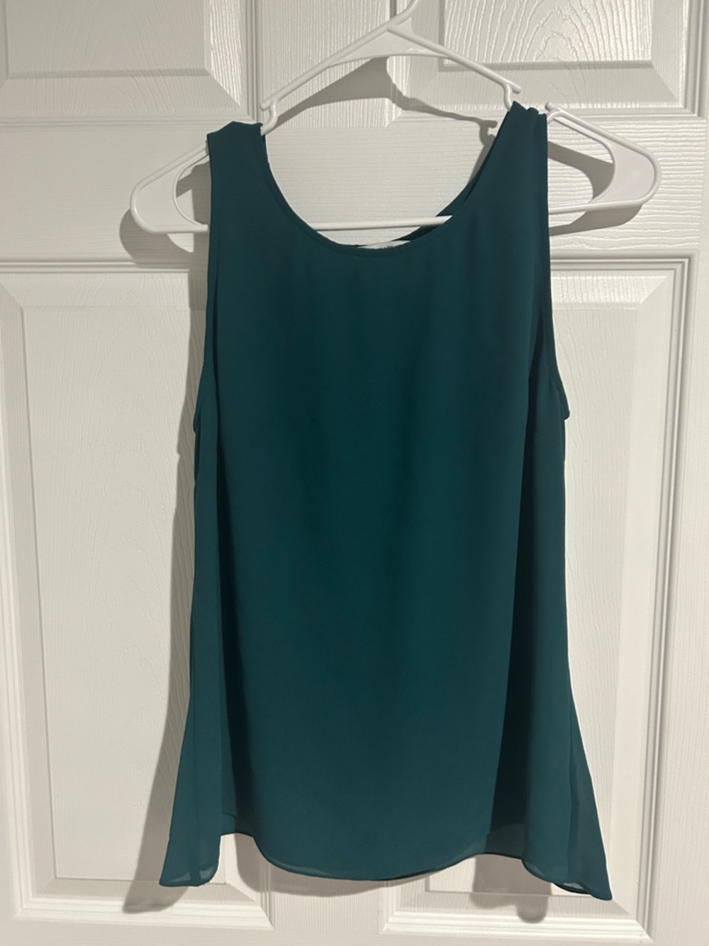 Sleeveless Teal Chiffon Women's Backless Tank Top
